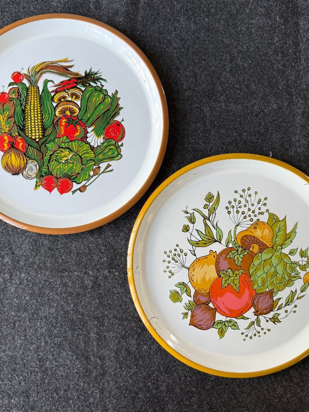 Vintage Spice of Life Style Serving Platters Set of 2 Retro Kitchen